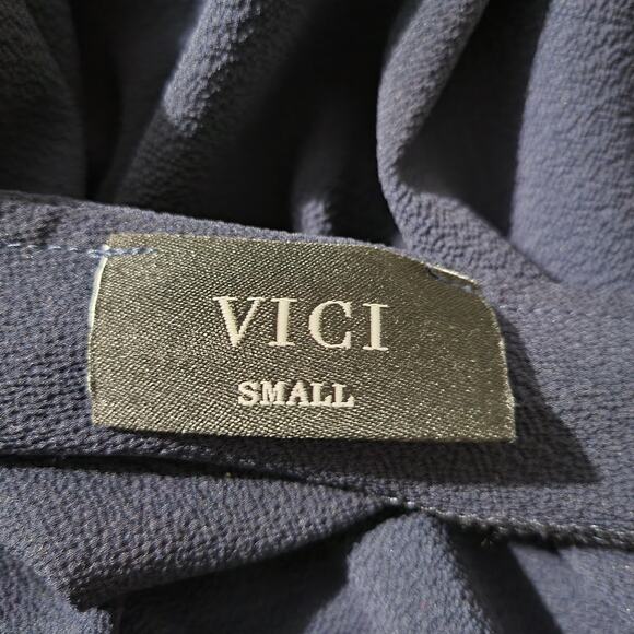 VICI Tyche One Shoulder Dress Blue Caftan Grecian Goddess Maxi Draped Size Small - Picture 7 of 14